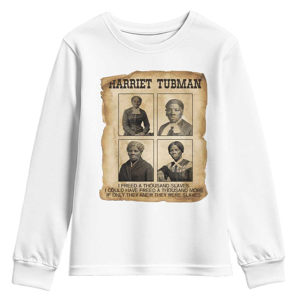 Vintage Harriet Tubman Poster Youth Sweatshirt I Freed A Thousand People