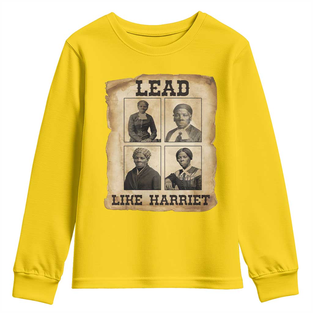 Vintage Harriet Tubman Poster Youth Sweatshirt Lead Like Harriet