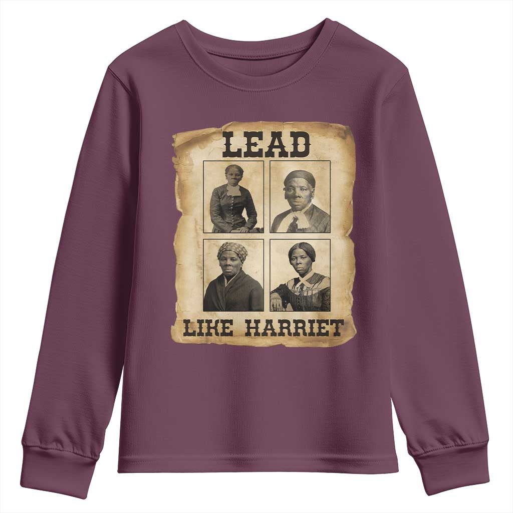 Vintage Harriet Tubman Poster Youth Sweatshirt Lead Like Harriet