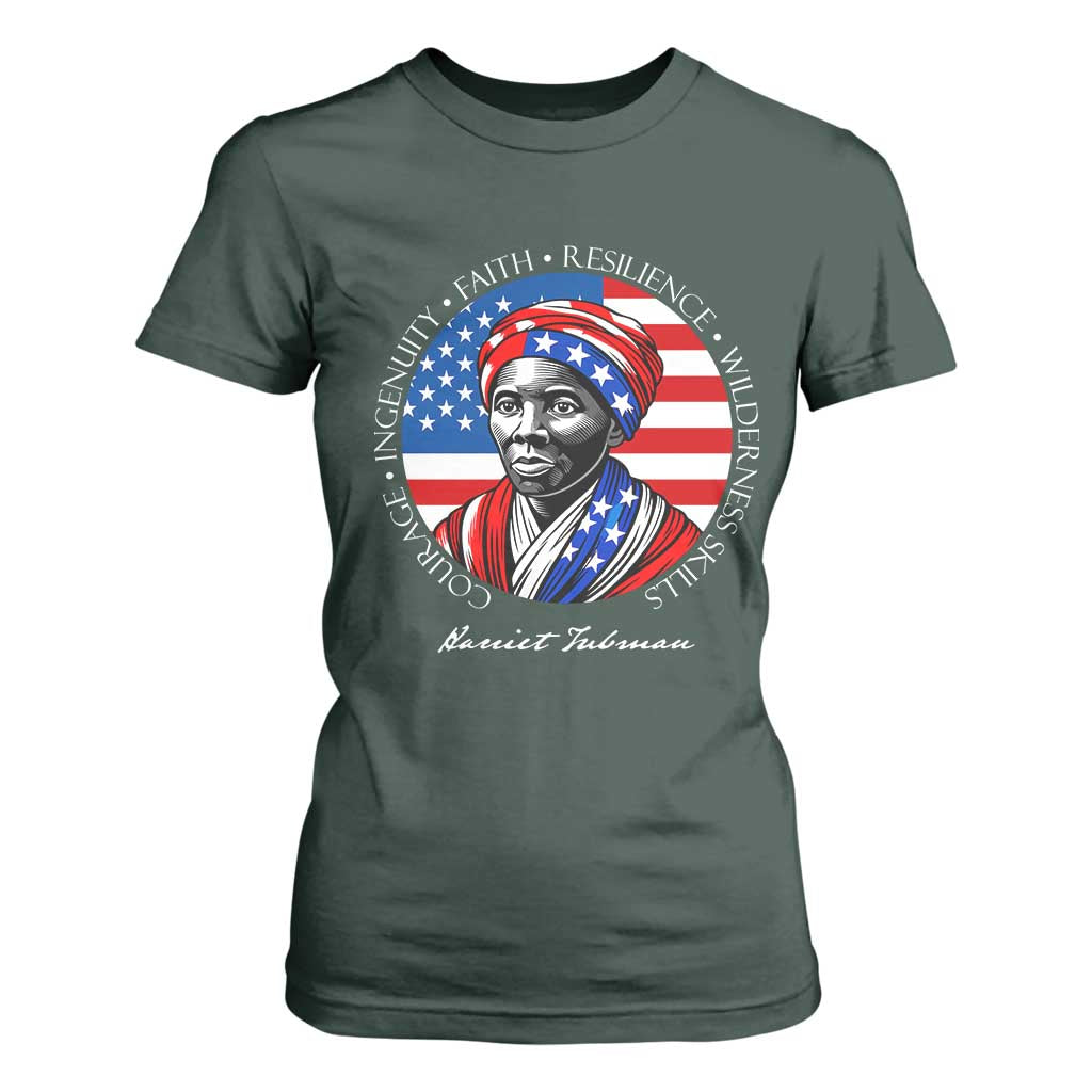 Harriet Tubman Patriotic T Shirt For Women Black History Month Gift