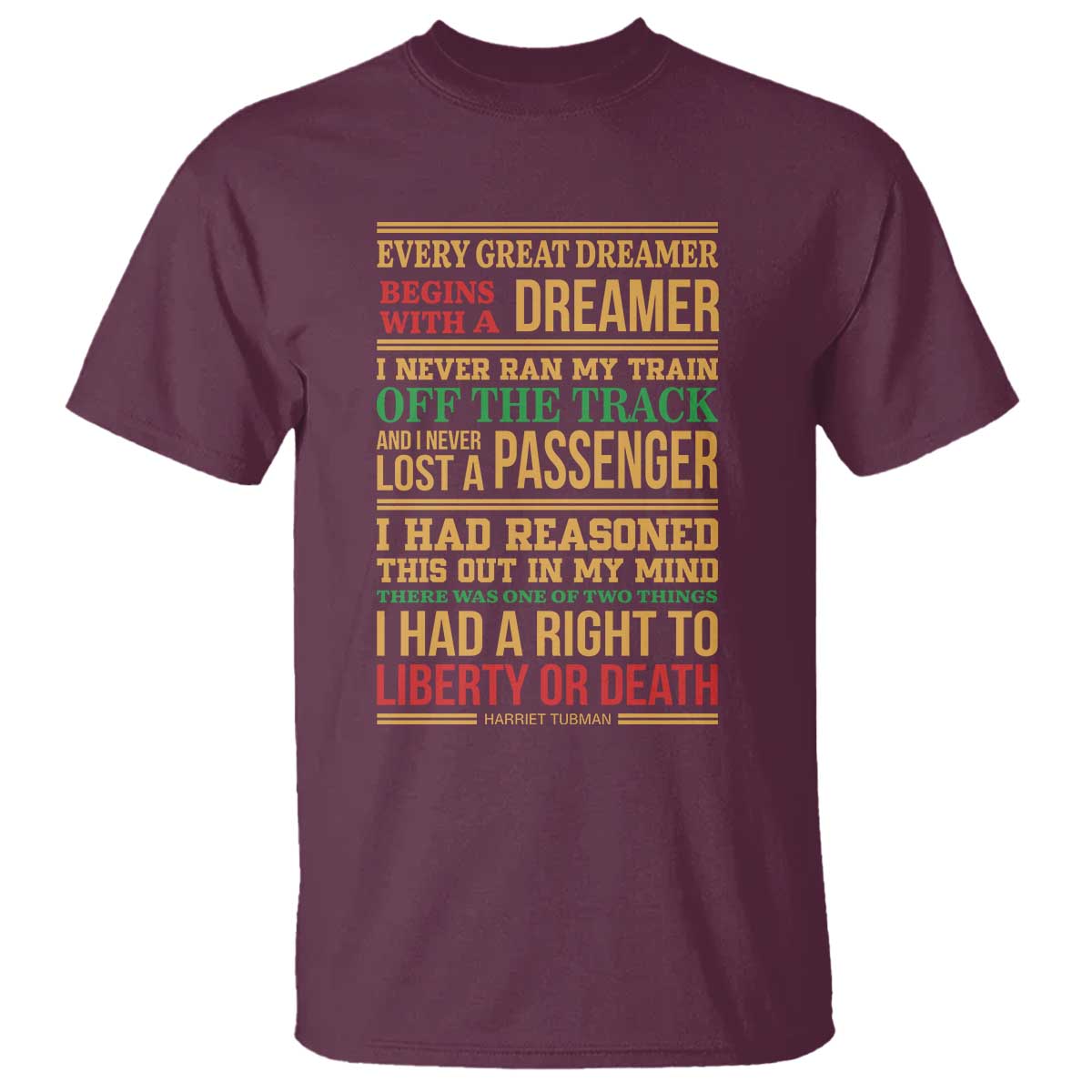 Harriet Tubman Powerful Quote T Shirt Strong Black Women Pride