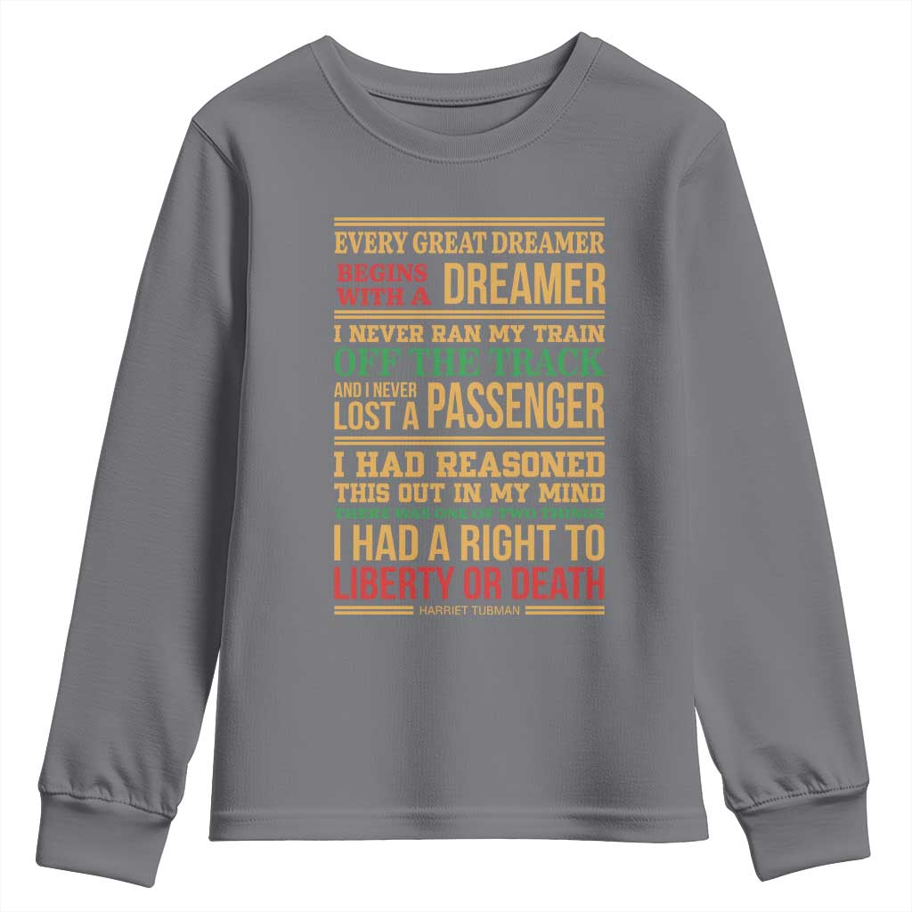 Harriet Tubman Powerful Quote Youth Sweatshirt Strong Black Women Pride
