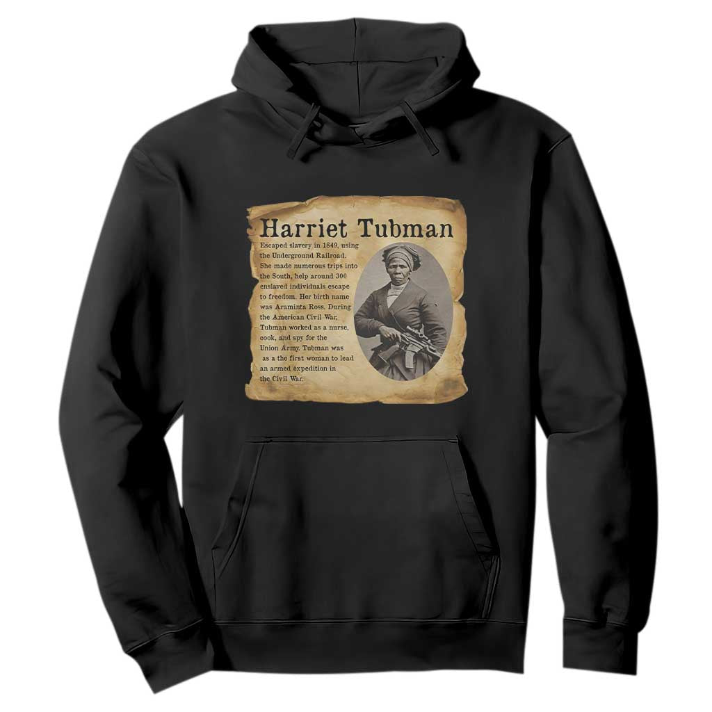 Vintage Harriet Tubman Poster Hoodie Female Empowerment History Gift
