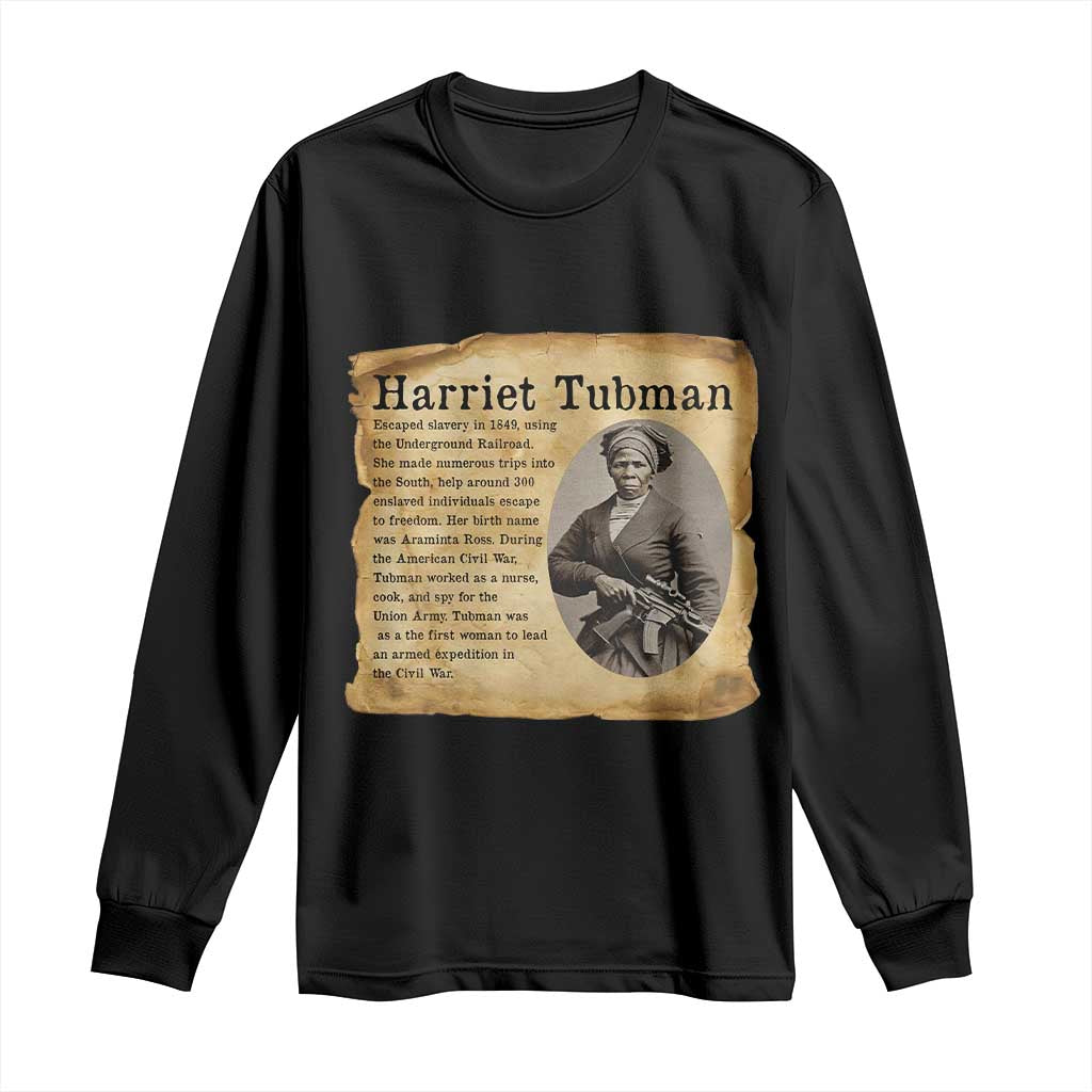 Vintage Harriet Tubman Poster Long Sleeve Shirt Female Empowerment History Gift