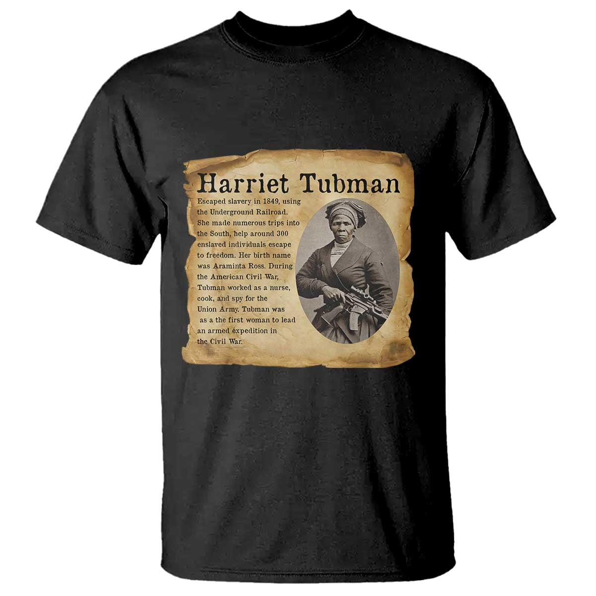 Vintage Harriet Tubman Poster T Shirt Female Empowerment History Gift