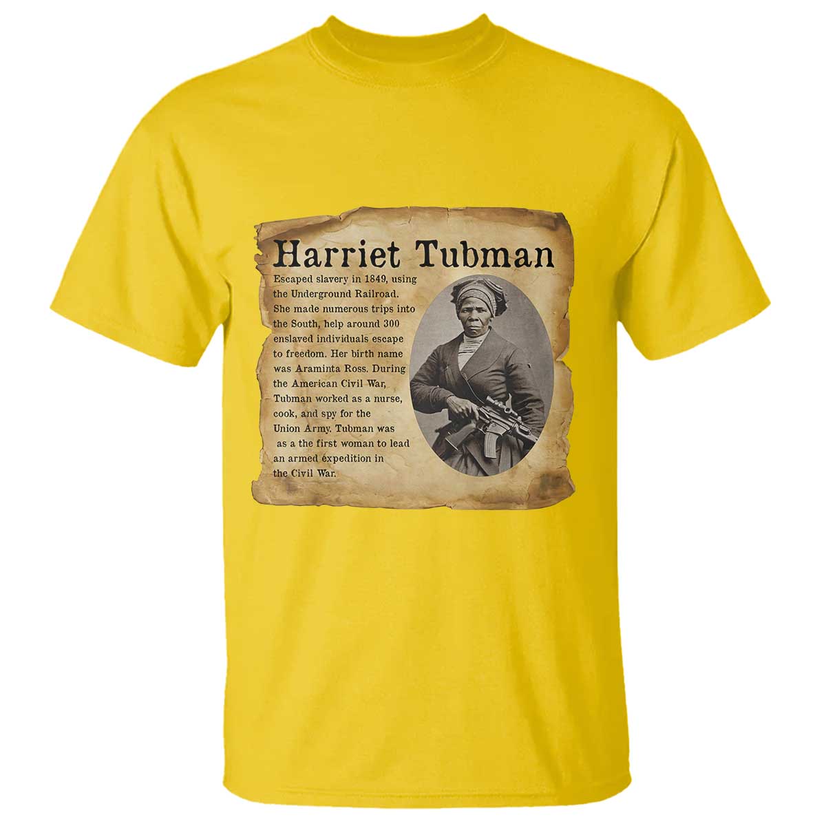 Vintage Harriet Tubman Poster T Shirt Female Empowerment History Gift