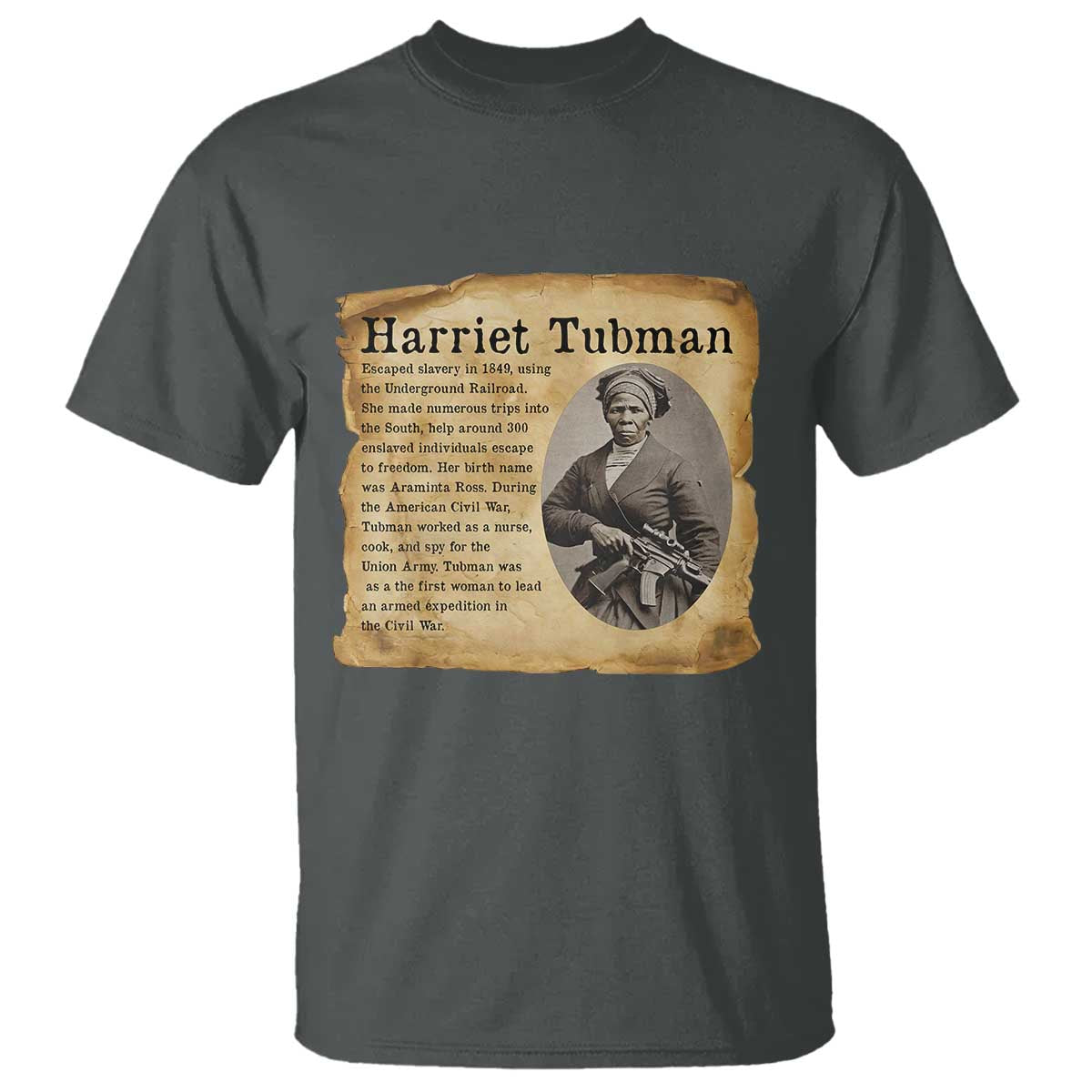 Vintage Harriet Tubman Poster T Shirt Female Empowerment History Gift