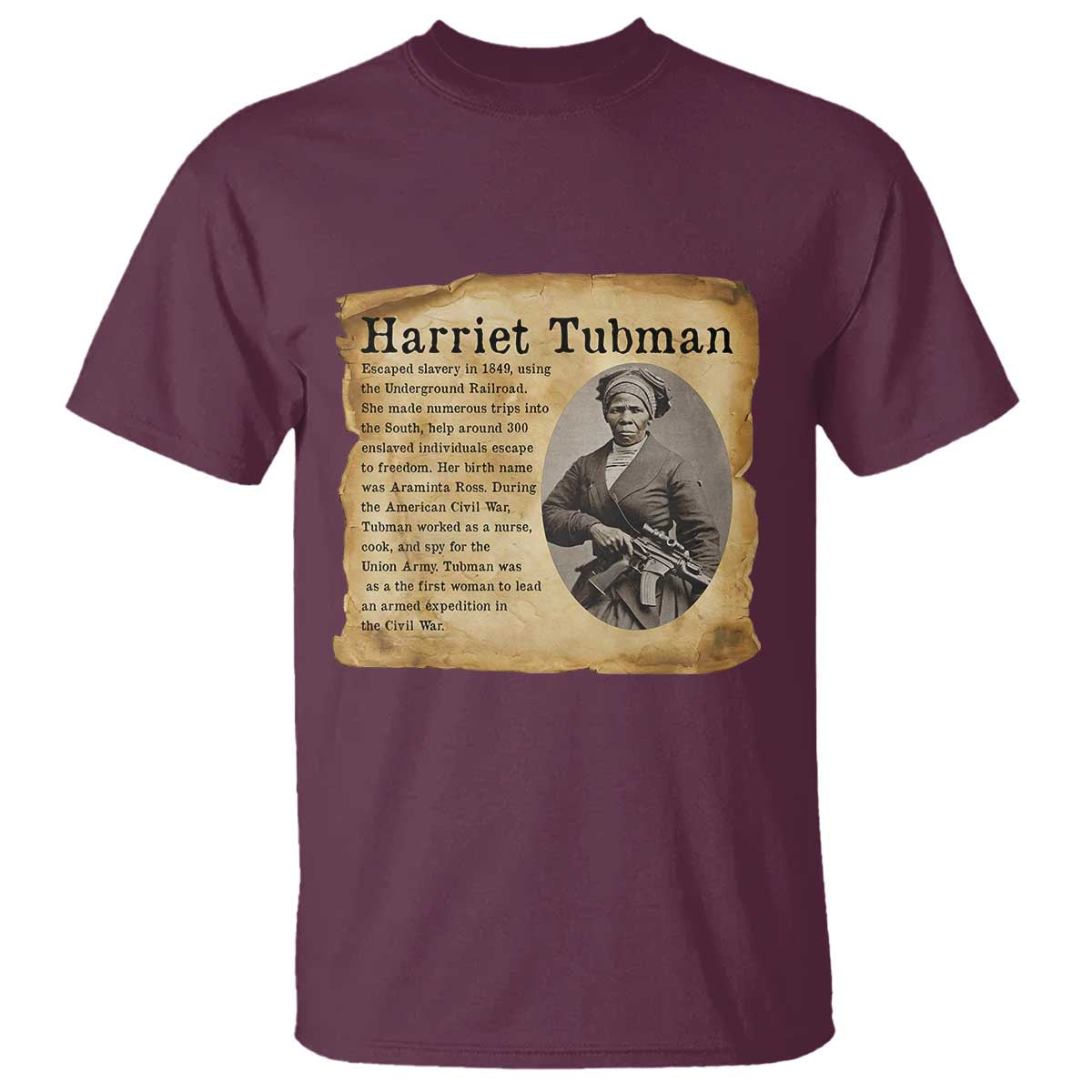 Vintage Harriet Tubman Poster T Shirt Female Empowerment History Gift