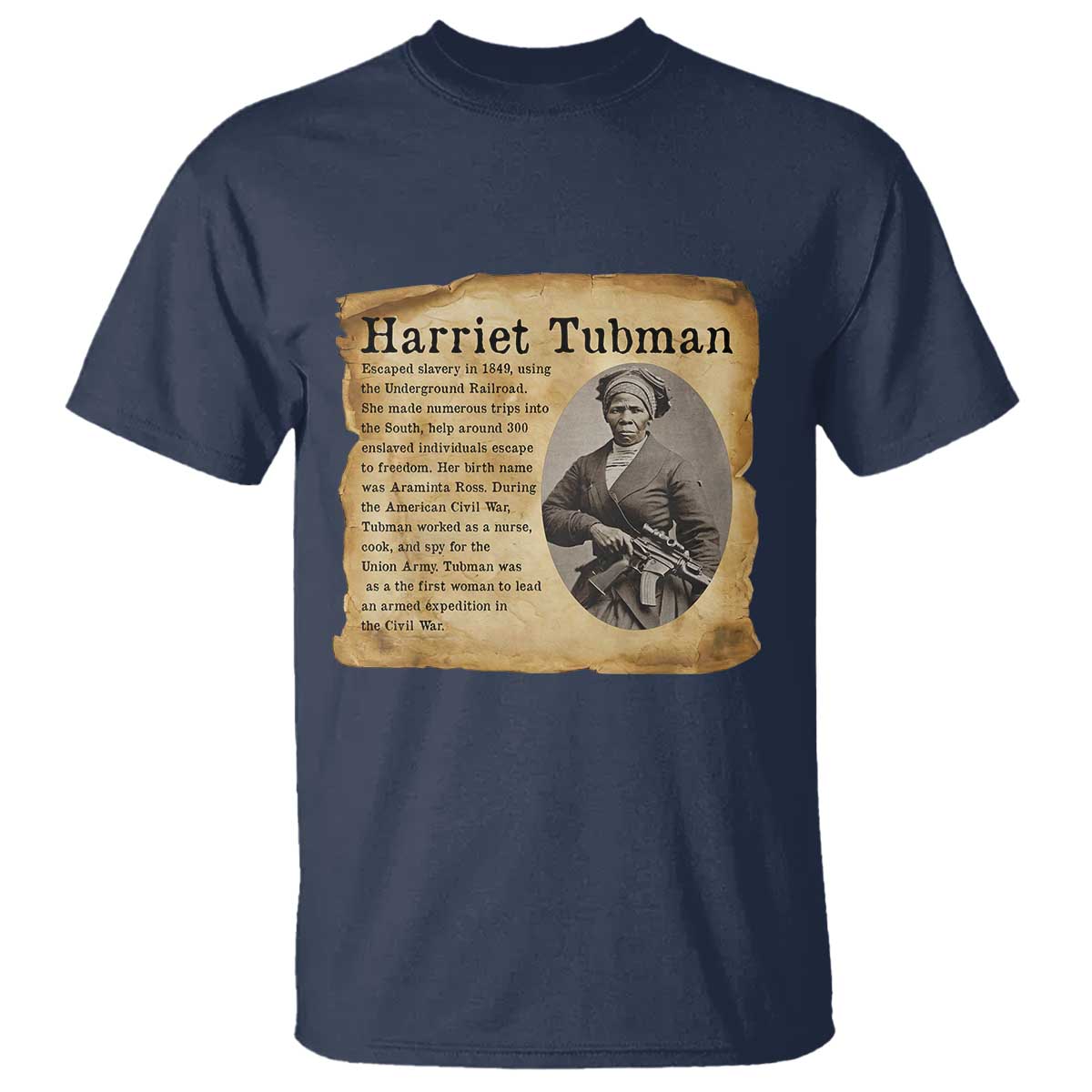 Vintage Harriet Tubman Poster T Shirt Female Empowerment History Gift