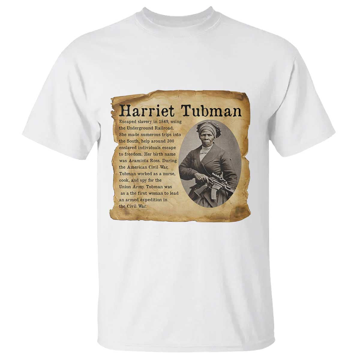 Vintage Harriet Tubman Poster T Shirt Female Empowerment History Gift