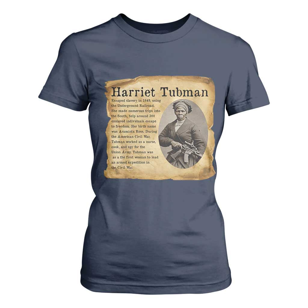 Vintage Harriet Tubman Poster T Shirt For Women Female Empowerment History Gift