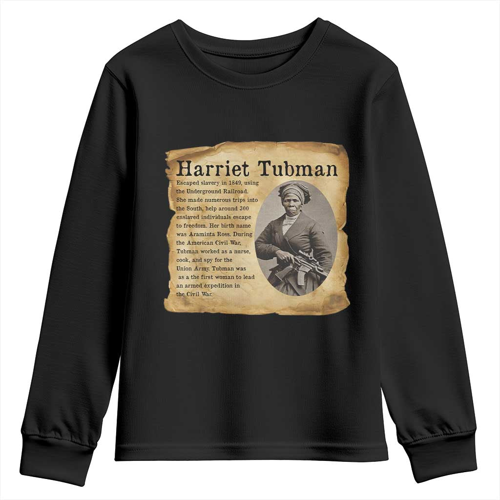 Vintage Harriet Tubman Poster Youth Sweatshirt Female Empowerment History Gift