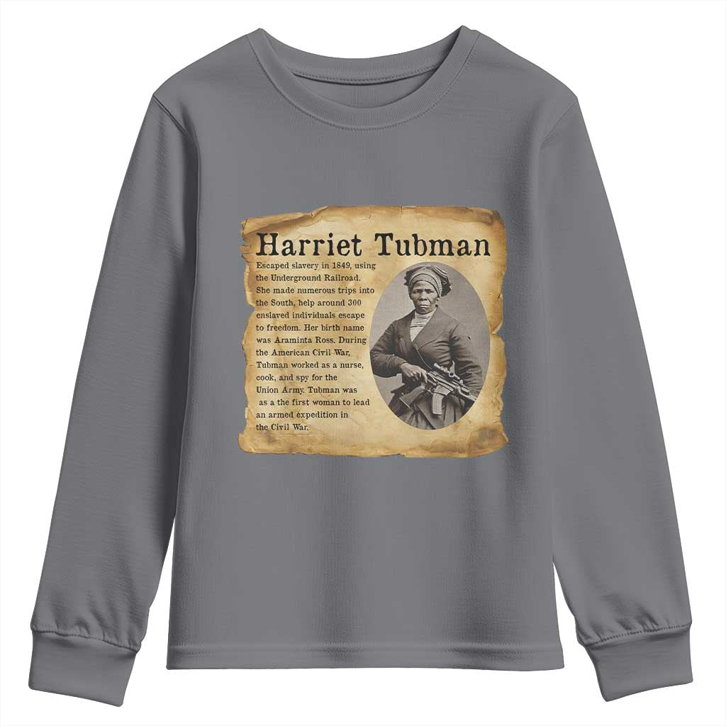 Vintage Harriet Tubman Poster Youth Sweatshirt Female Empowerment History Gift