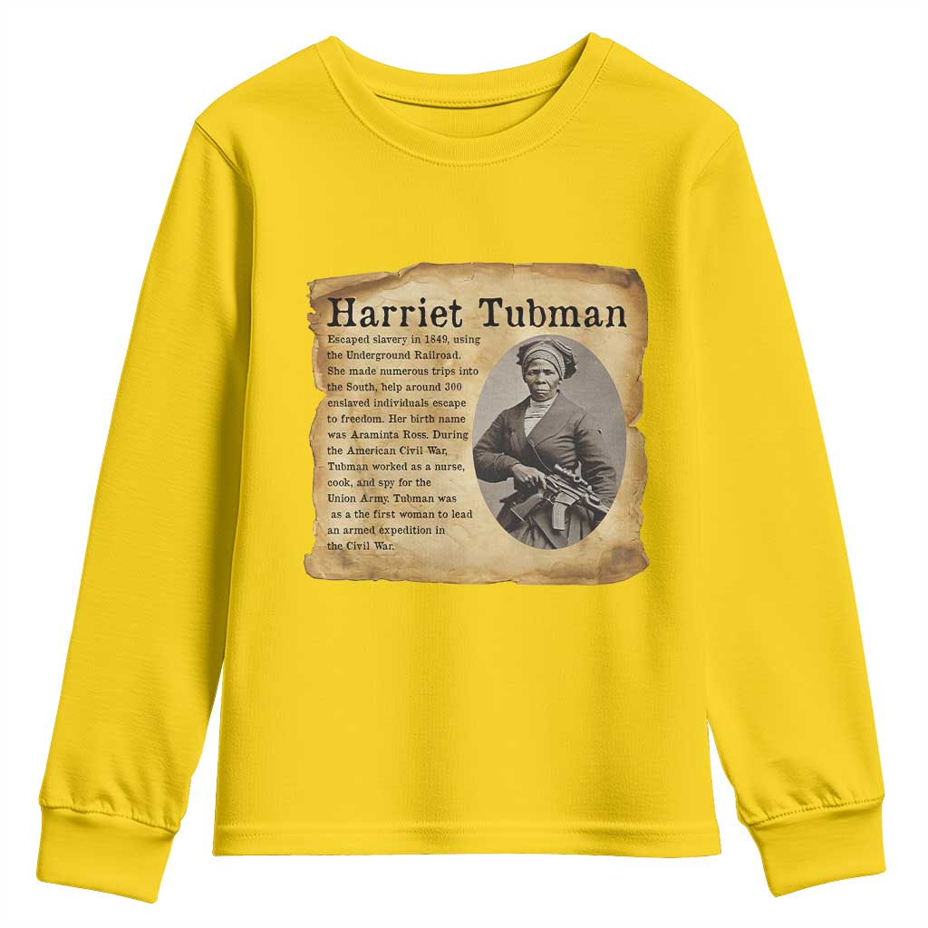 Vintage Harriet Tubman Poster Youth Sweatshirt Female Empowerment History Gift