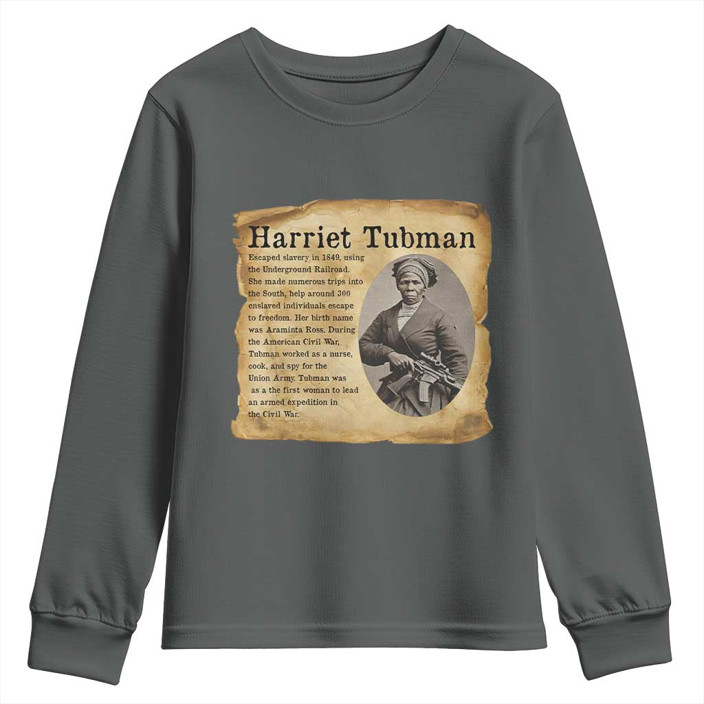 Vintage Harriet Tubman Poster Youth Sweatshirt Female Empowerment History Gift