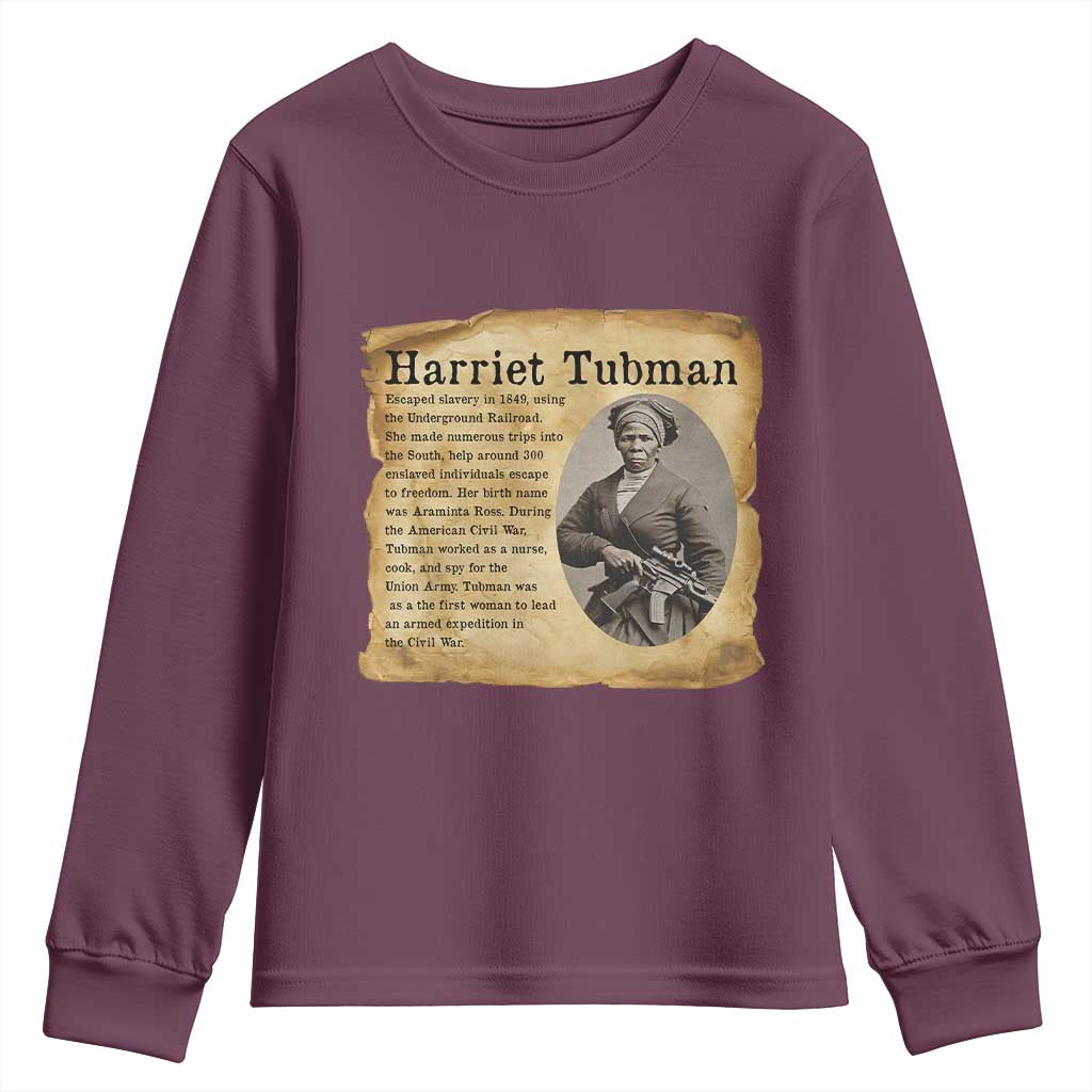 Vintage Harriet Tubman Poster Youth Sweatshirt Female Empowerment History Gift