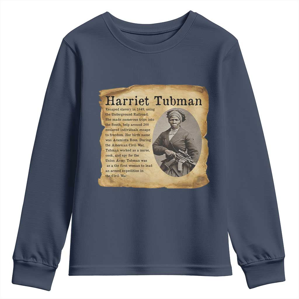Vintage Harriet Tubman Poster Youth Sweatshirt Female Empowerment History Gift