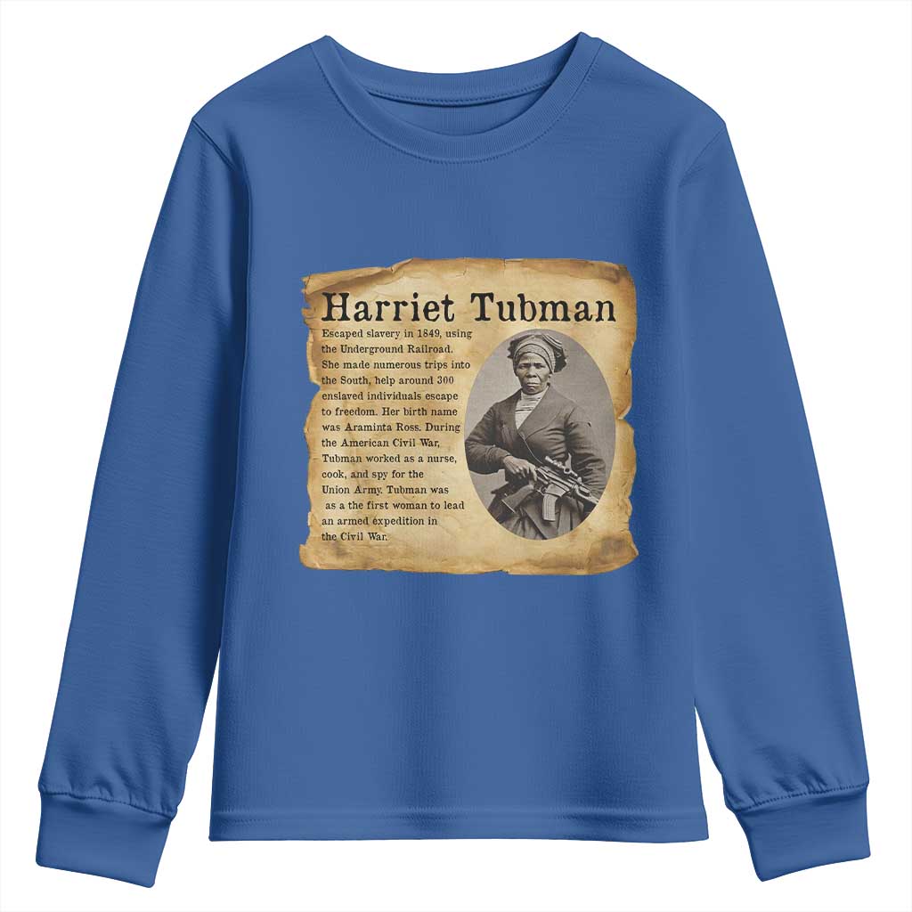 Vintage Harriet Tubman Poster Youth Sweatshirt Female Empowerment History Gift