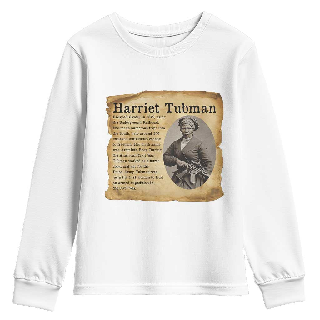 Vintage Harriet Tubman Poster Youth Sweatshirt Female Empowerment History Gift