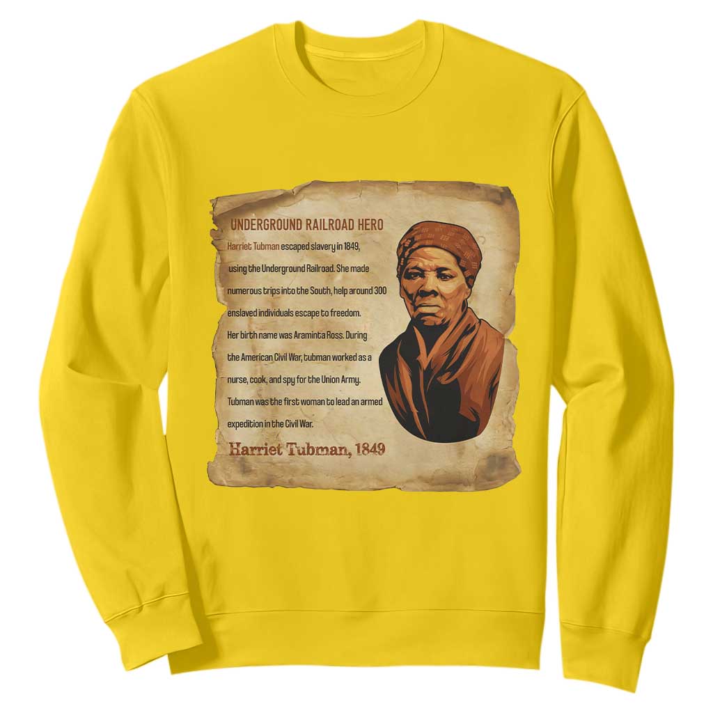 Harriet Tubman Sweatshirt Black American Hero Underground Railroad