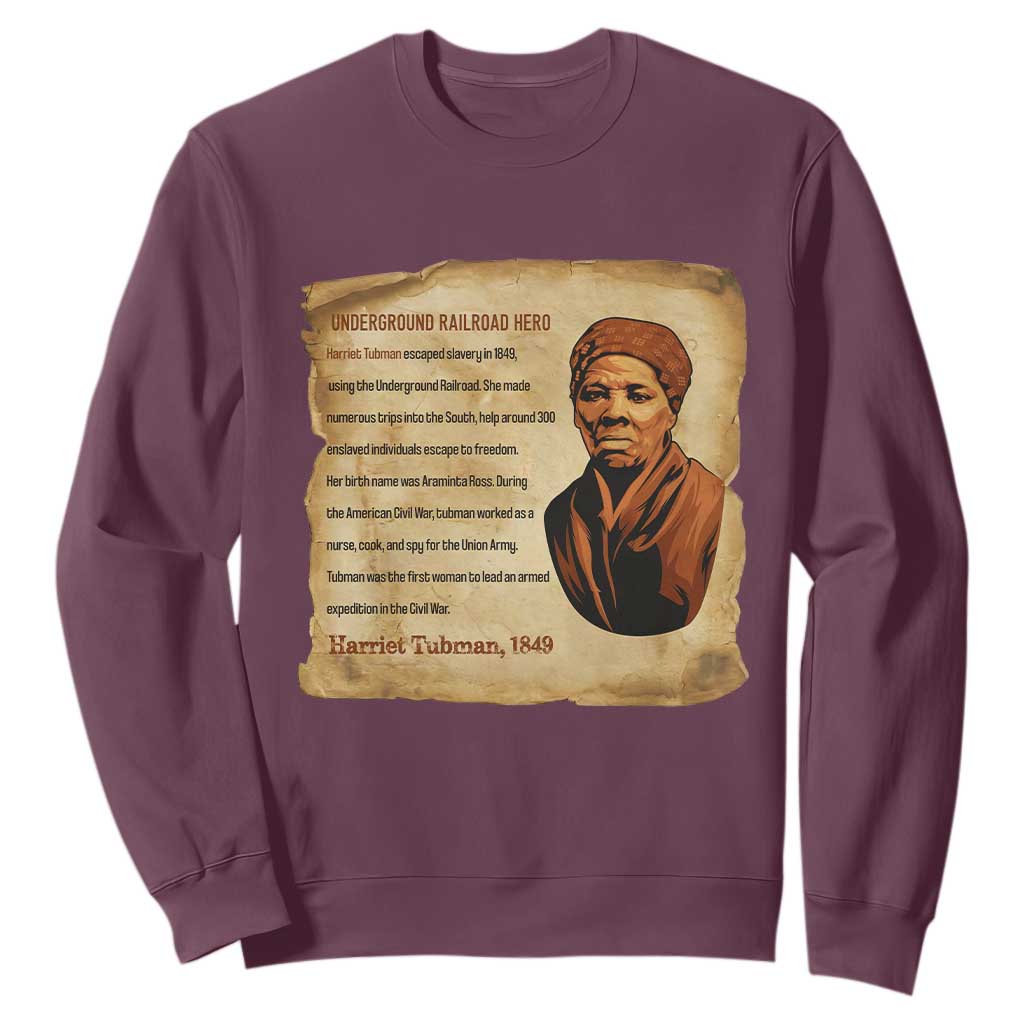 Harriet Tubman Sweatshirt Black American Hero Underground Railroad
