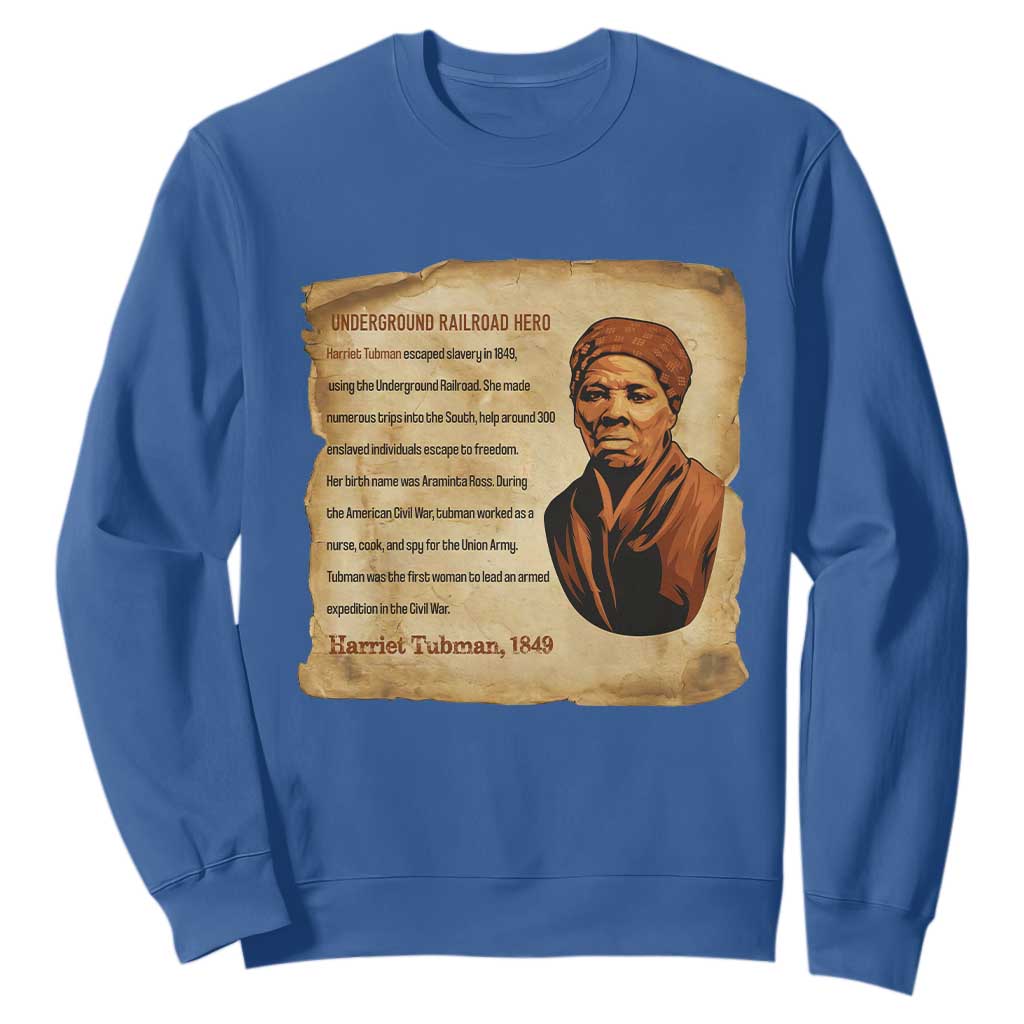 Harriet Tubman Sweatshirt Black American Hero Underground Railroad