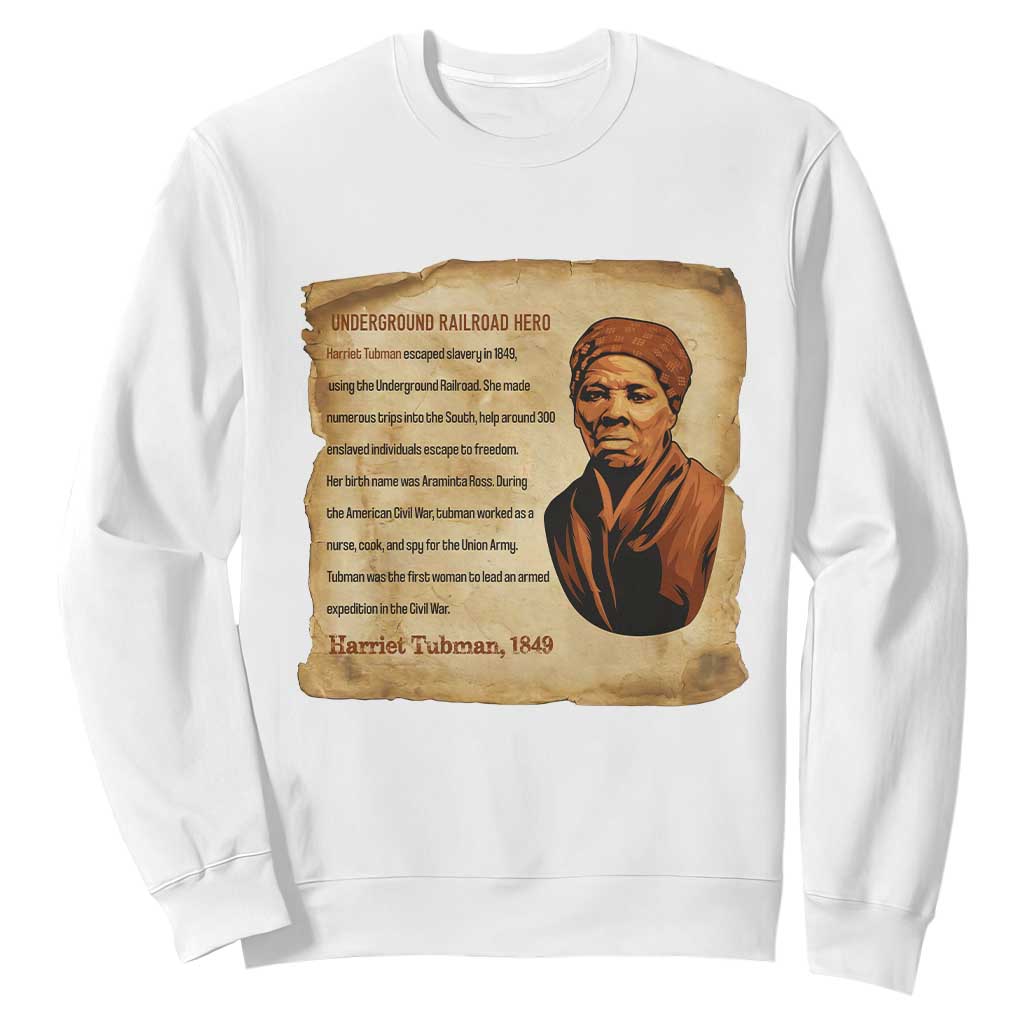 Harriet Tubman Sweatshirt Black American Hero Underground Railroad