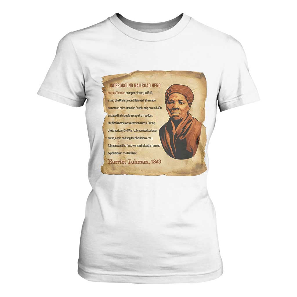 Harriet Tubman T Shirt For Women Black American Hero Underground Railroad