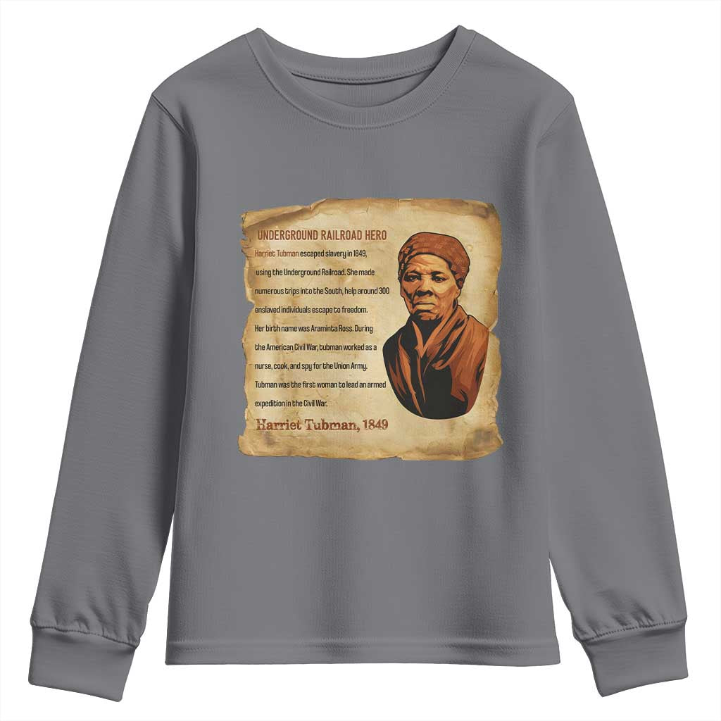 Harriet Tubman Youth Sweatshirt Black American Hero Underground Railroad