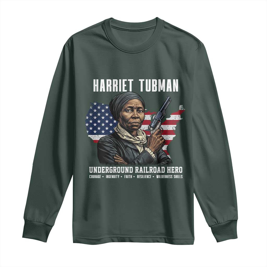 Harriet Tubman Patriotic Long Sleeve Shirt Female Empowerment History Gift
