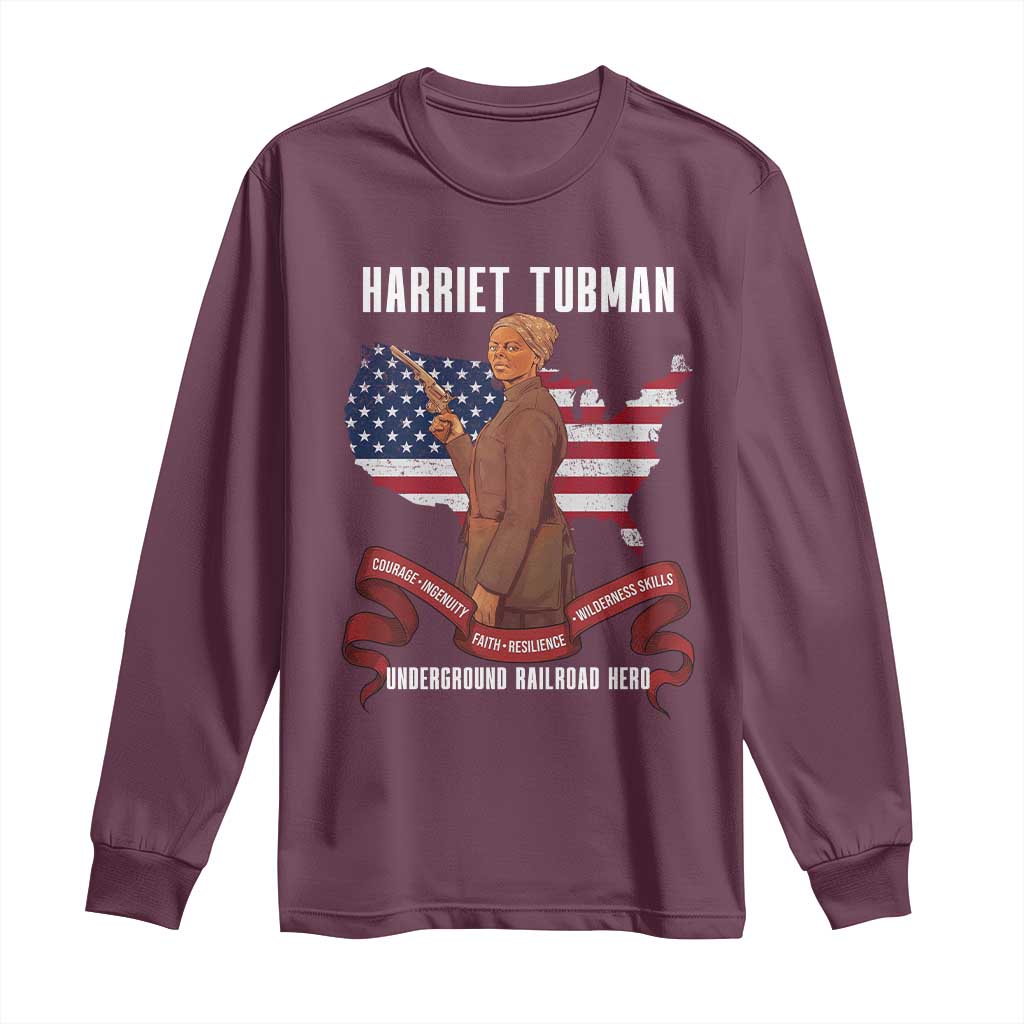 Harriet Tubman Patriotic Long Sleeve Shirt Strong Black Women Pride