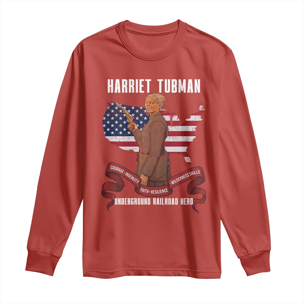 Harriet Tubman Patriotic Long Sleeve Shirt Strong Black Women Pride