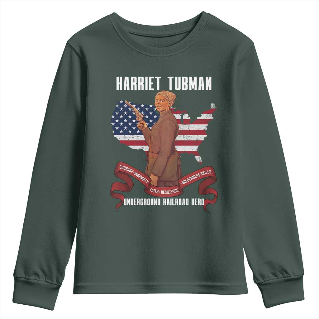 Harriet Tubman Patriotic Youth Sweatshirt Strong Black Women Pride