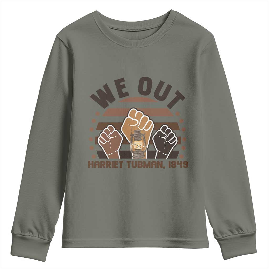 Harriet Tubman We Out 1849 Youth Sweatshirt Vintage Sunset Black American Hero