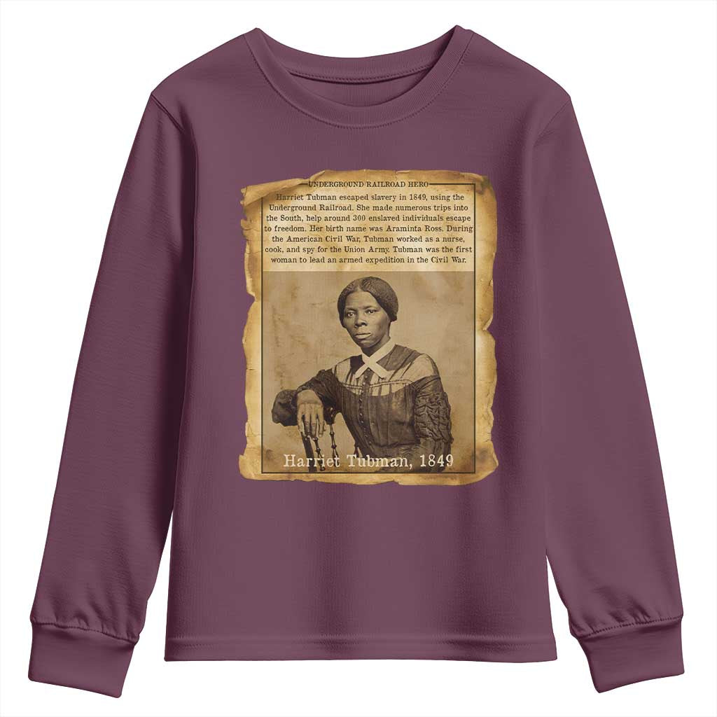 Harriet Tubman Tribute Youth Sweatshirt Civil Rights Leader Black History Gift