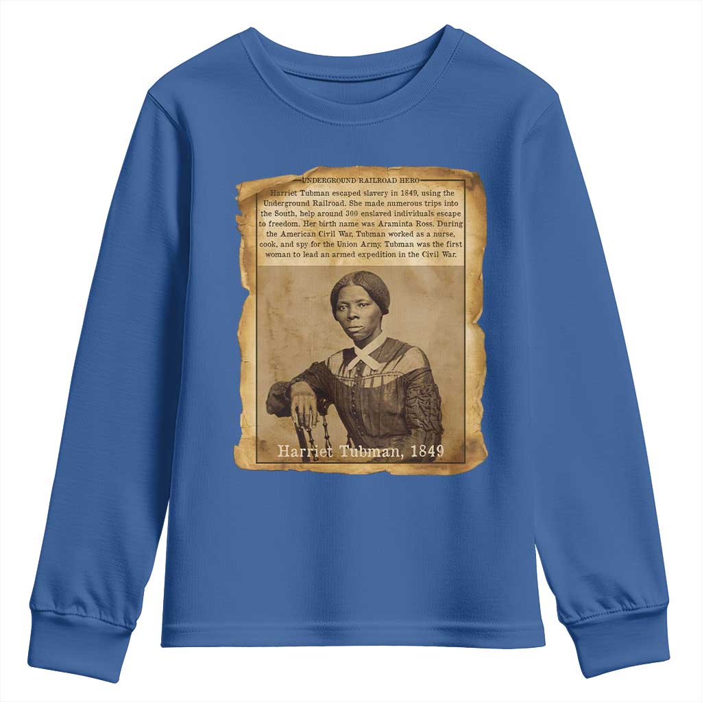 Harriet Tubman Tribute Youth Sweatshirt Civil Rights Leader Black History Gift
