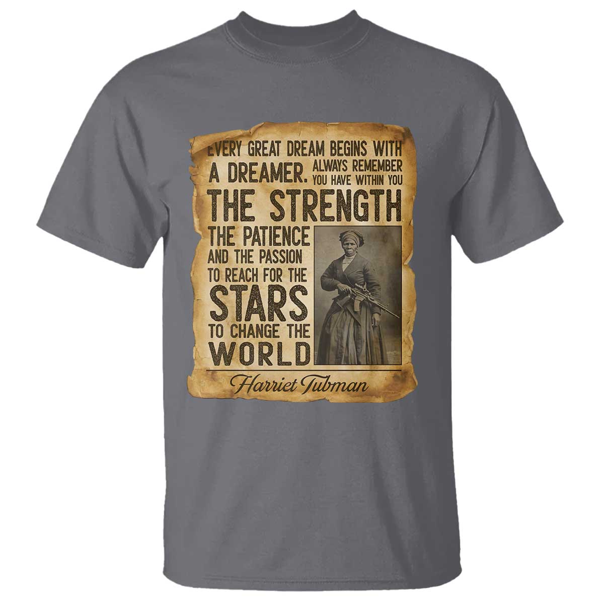 Harriet Tubman Quote T Shirt Strength Patience Passion To Change The World