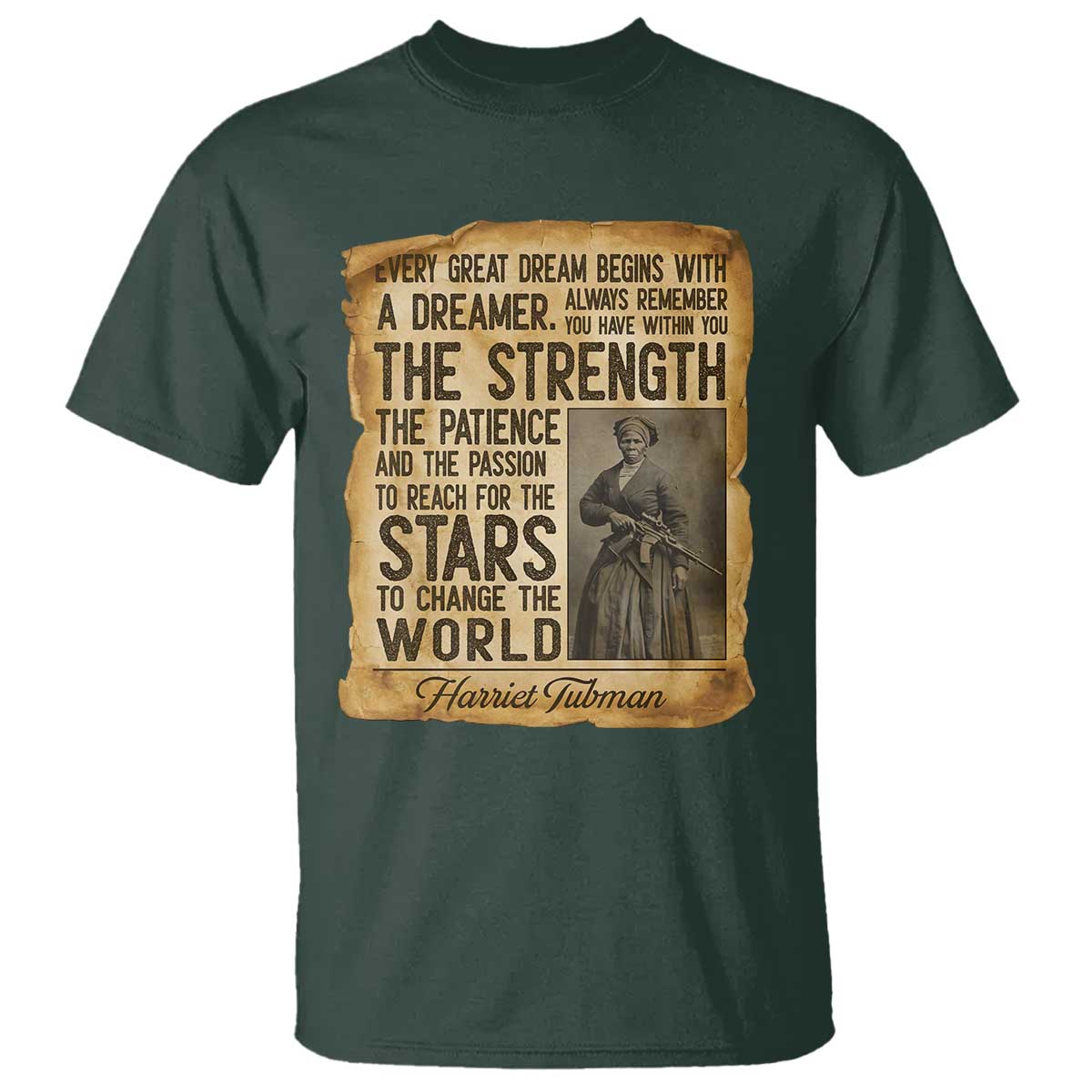 Harriet Tubman Quote T Shirt Strength Patience Passion To Change The World