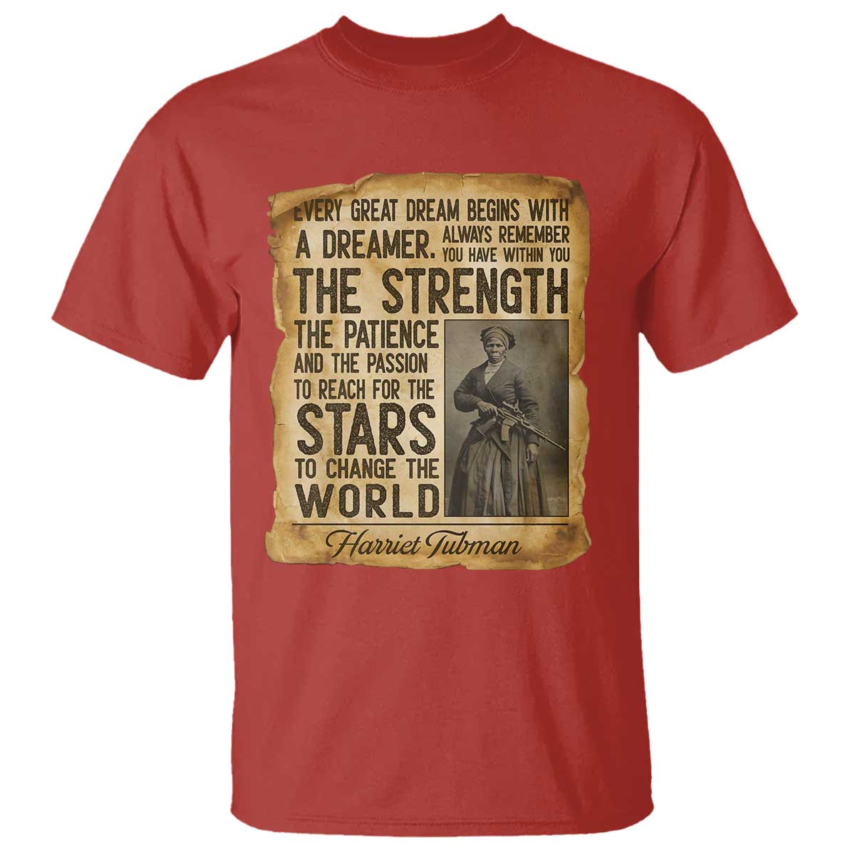 Harriet Tubman Quote T Shirt Strength Patience Passion To Change The World