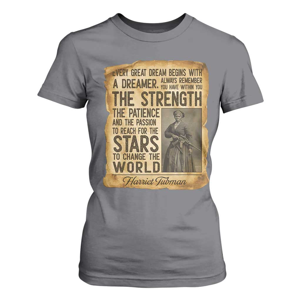 Harriet Tubman Quote T Shirt For Women Strength Patience Passion To Change The World