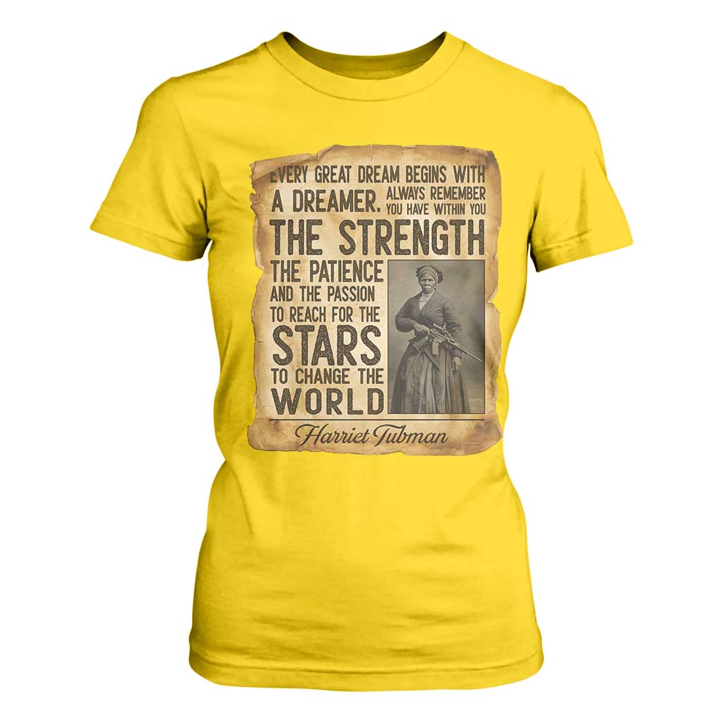 Harriet Tubman Quote T Shirt For Women Strength Patience Passion To Change The World
