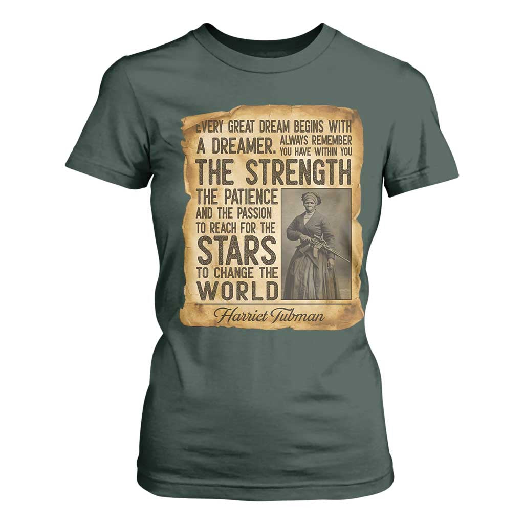 Harriet Tubman Quote T Shirt For Women Strength Patience Passion To Change The World