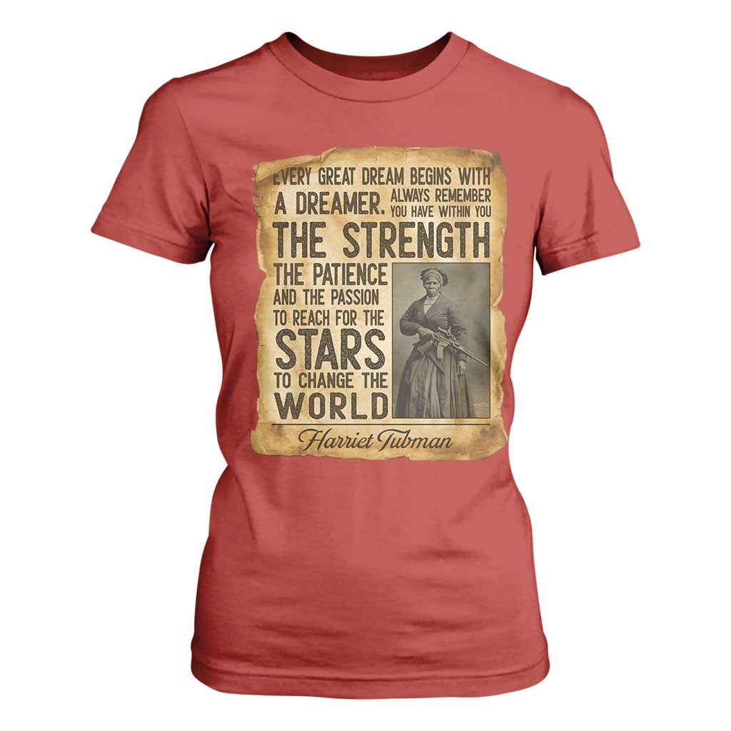 Harriet Tubman Quote T Shirt For Women Strength Patience Passion To Change The World
