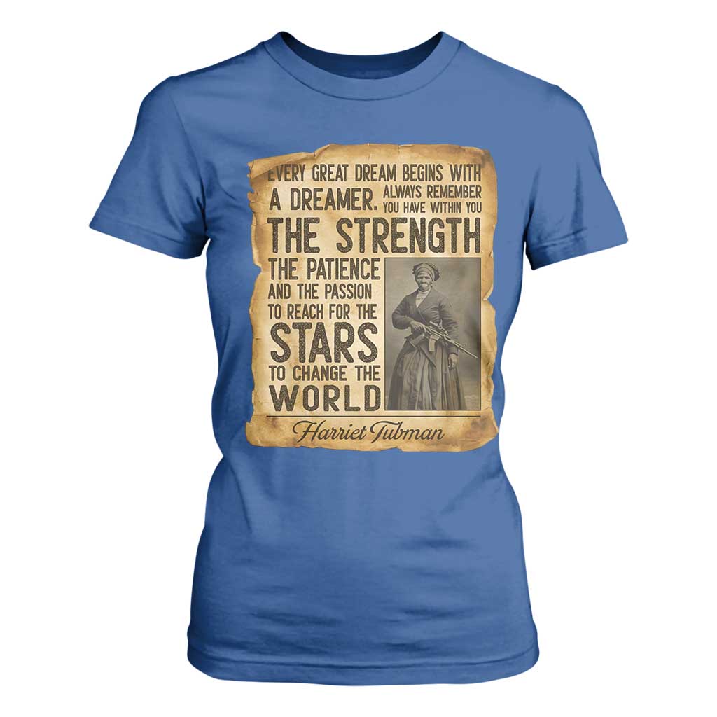 Harriet Tubman Quote T Shirt For Women Strength Patience Passion To Change The World