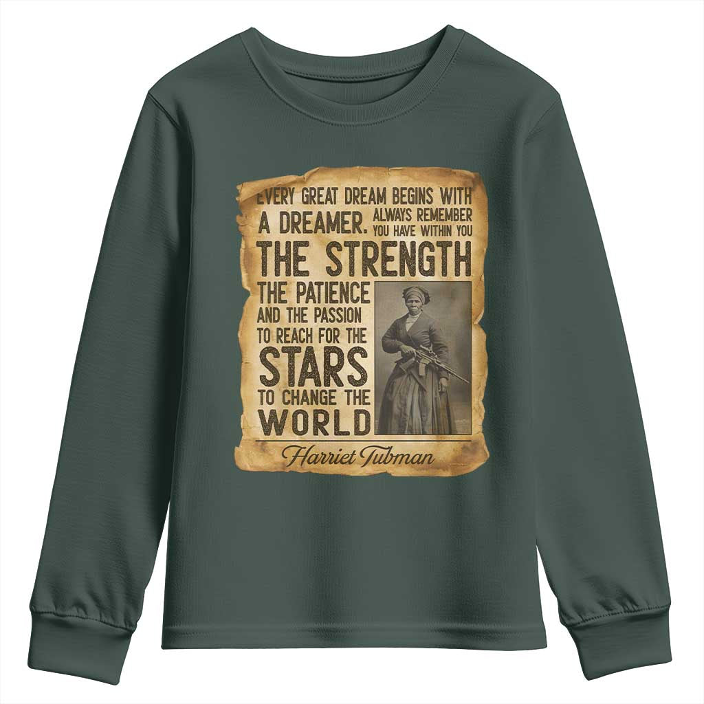Harriet Tubman Quote Youth Sweatshirt Strength Patience Passion To Change The World