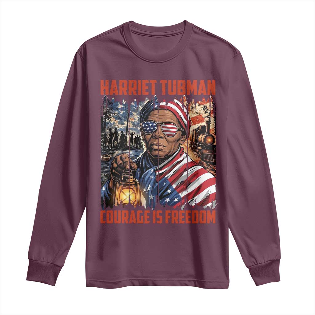 Harriet Tubman Courage Is Freedom Long Sleeve Shirt Black History Gift