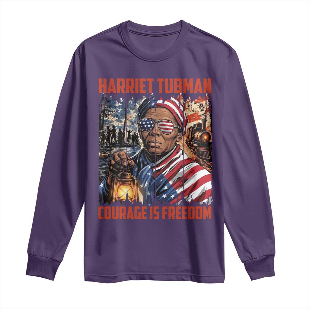 Harriet Tubman Courage Is Freedom Long Sleeve Shirt Black History Gift