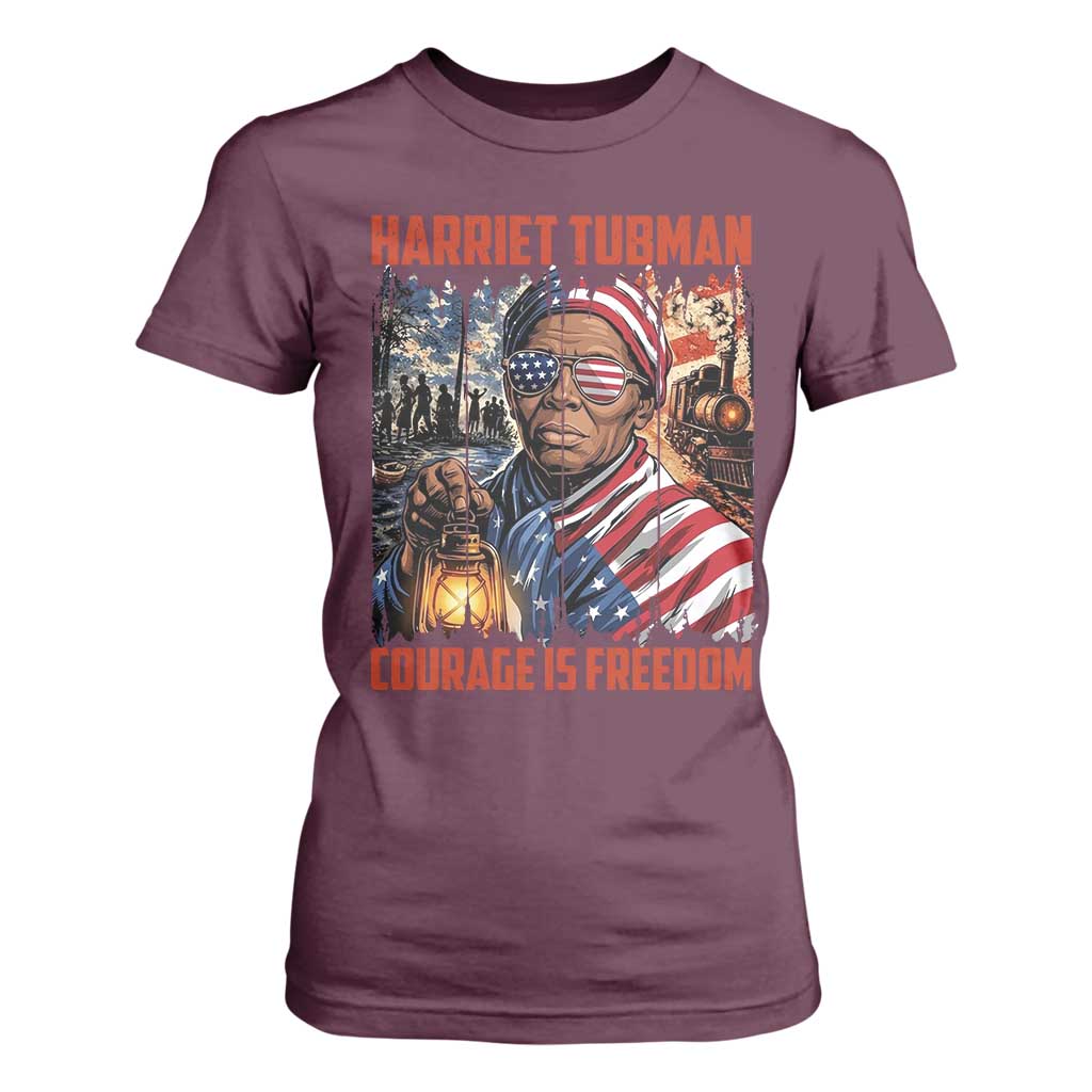 Harriet Tubman Courage Is Freedom T Shirt For Women Black History Gift