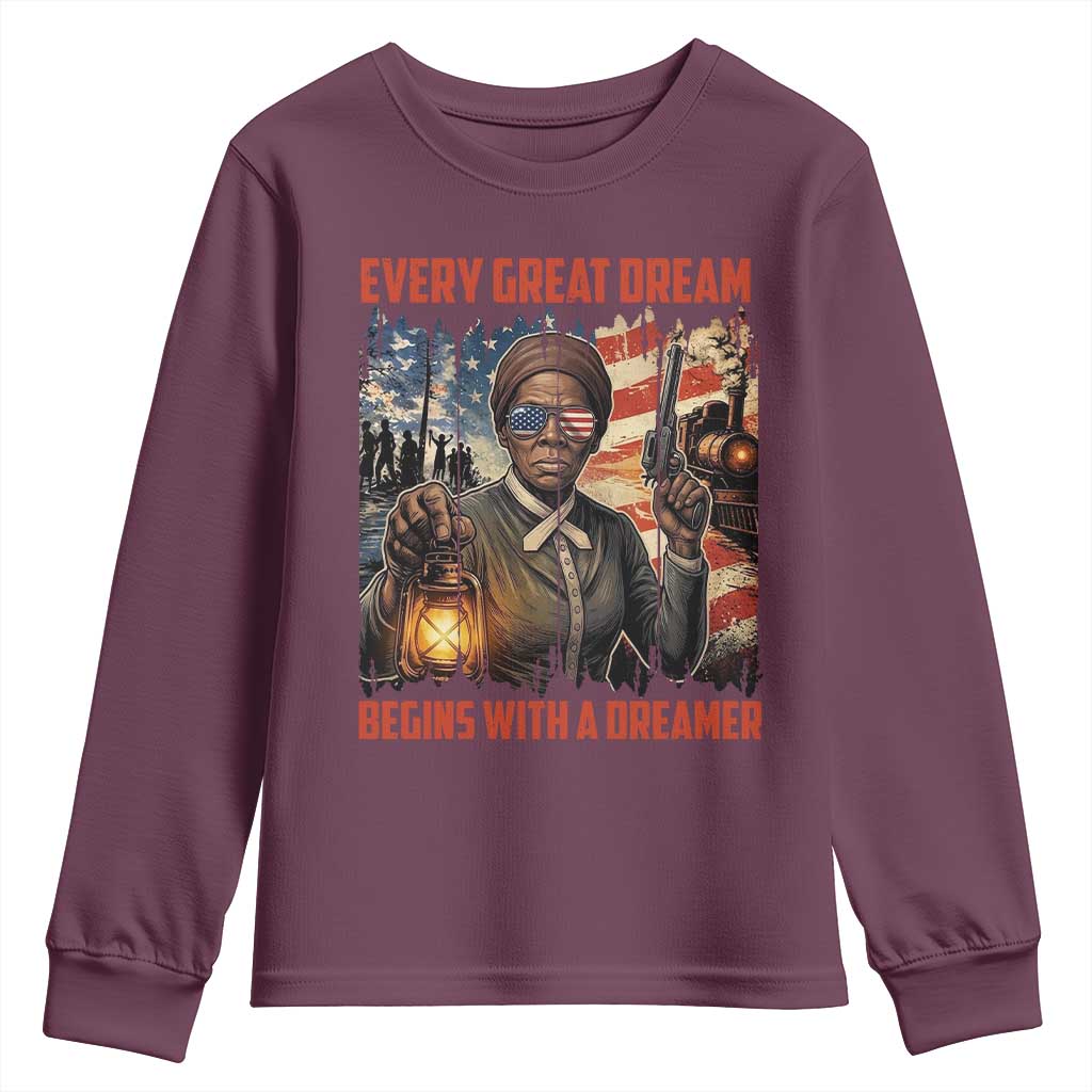 Harriet Tubman Quote Youth Sweatshirt Every Great Dream Begins With A Dreamer