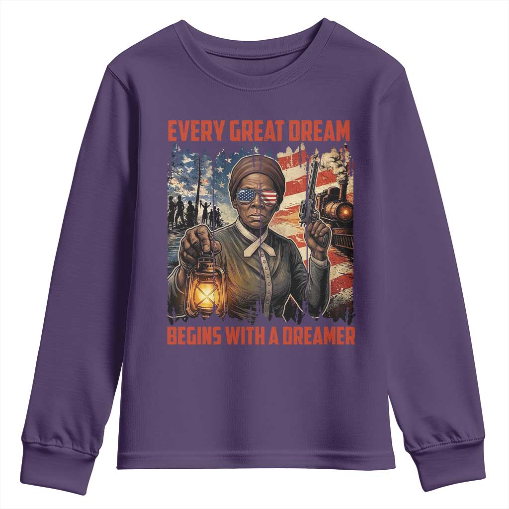 Harriet Tubman Quote Youth Sweatshirt Every Great Dream Begins With A Dreamer